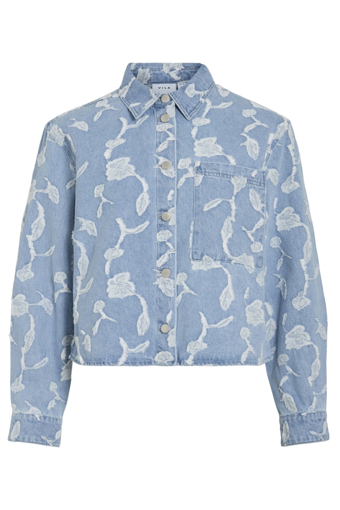 VIIANAIS L/S JACQUARD DENIM JACKET 14105498 LIGHT BLUE DENI/JACQUARD
